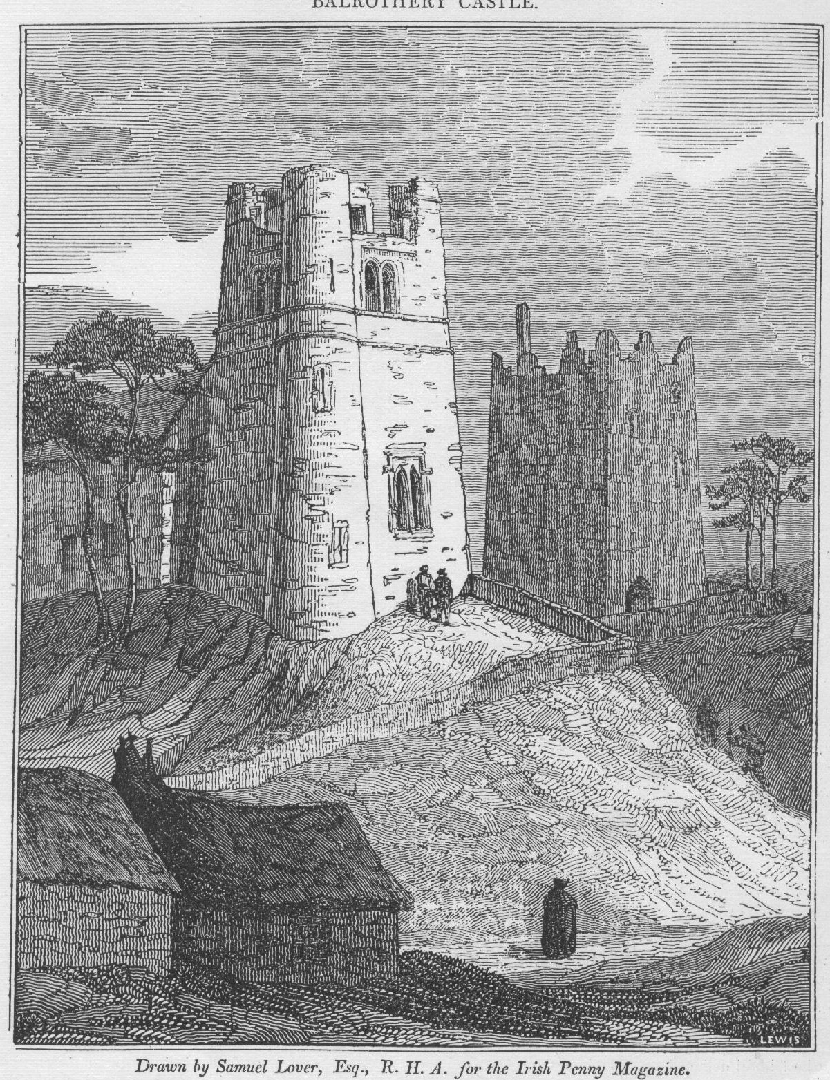 Balrothery Tower Castle 1833